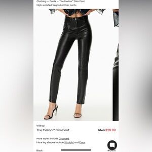 Aritzia faux Leather pants, only worn once! Size 12